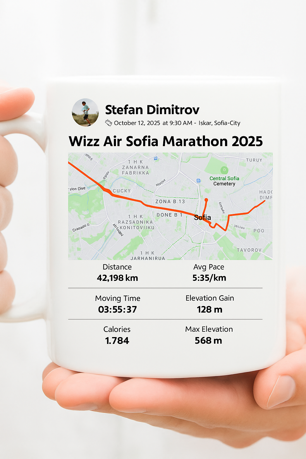 Персонализирана чаша - Strava Activity